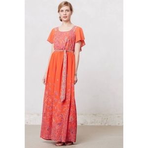 Anthropologie Maeve Paisley Print Maxi Dress